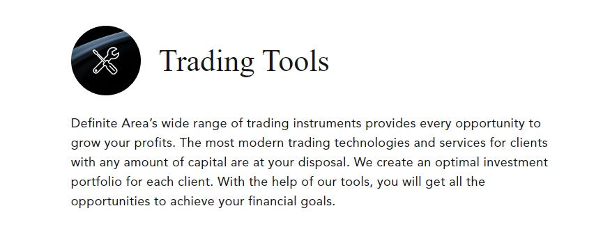 Definite Area trading tools