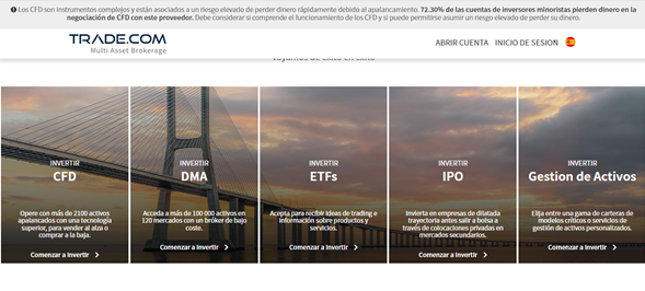 Las opciones para invertir con TRADE.COM son muy variadas. 