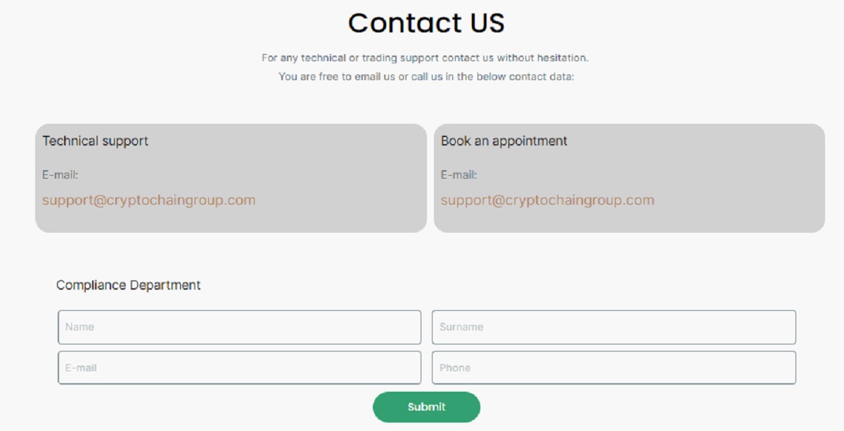 Crypto Chain Group Contacts