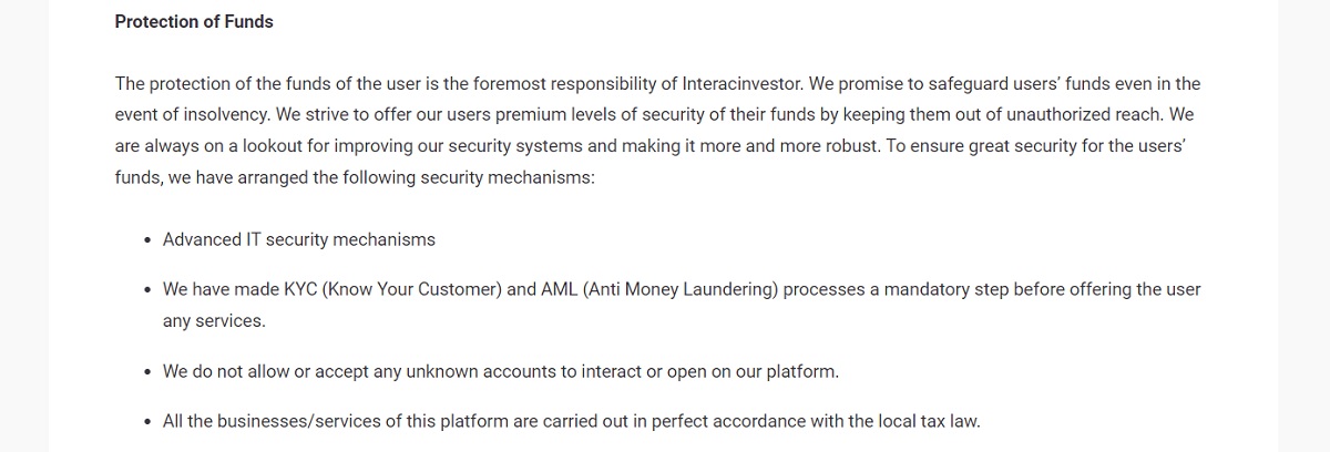 InteracInvestor security