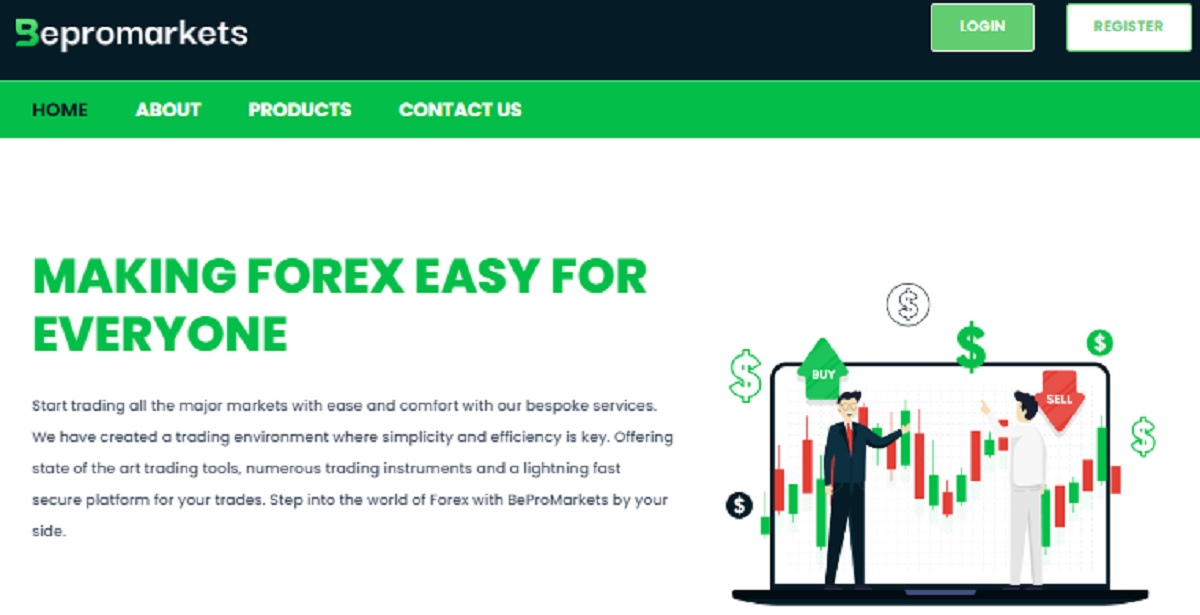 Bepromarkets homepage