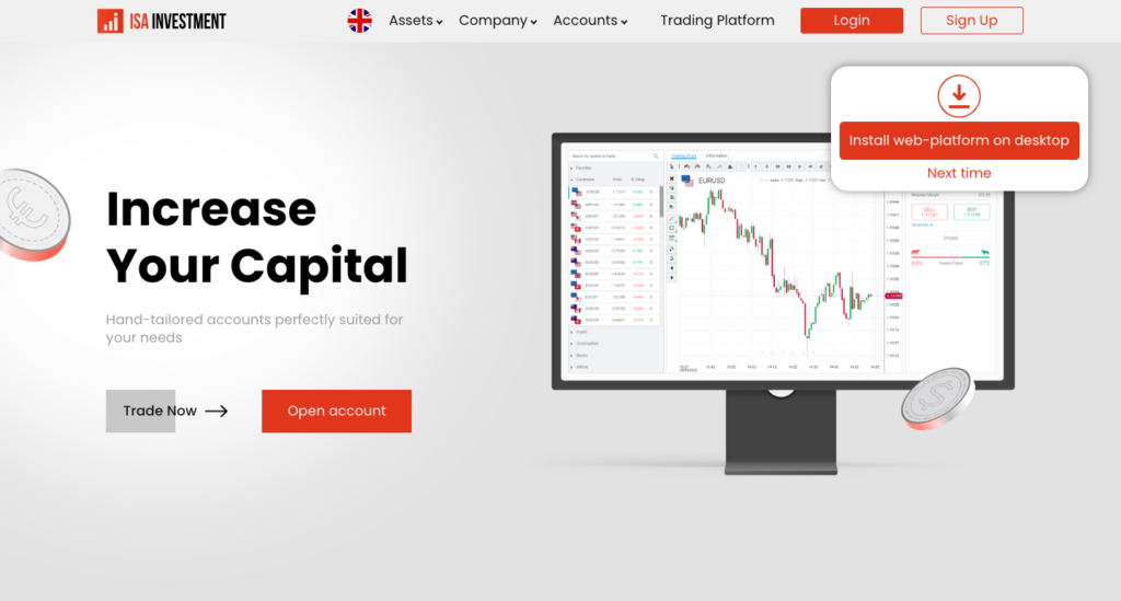 ISA Investment trading platform